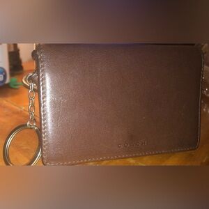 Vintage Coach Brown Bedford Multi-Function Coin Purse Keychain Wallet